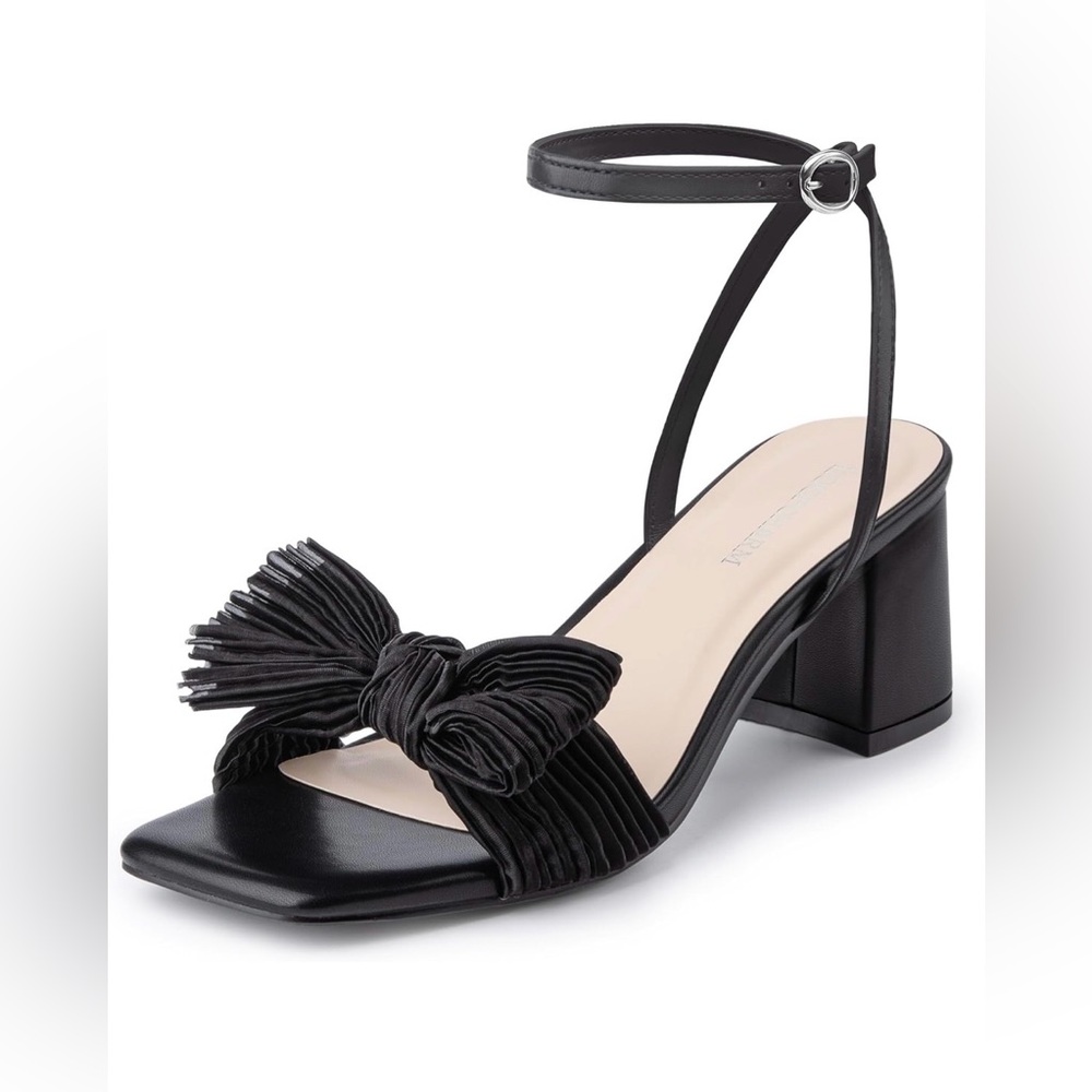 Women's Bow Knot Low Block Chunky Heeled Sandals